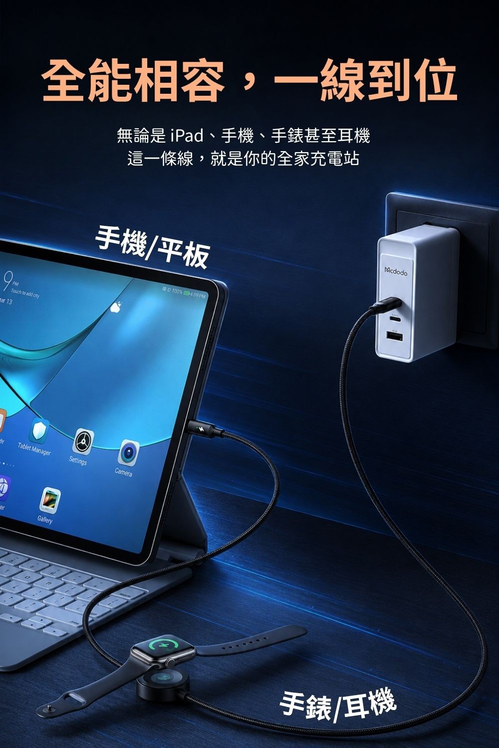 MCDODO二合一充電線