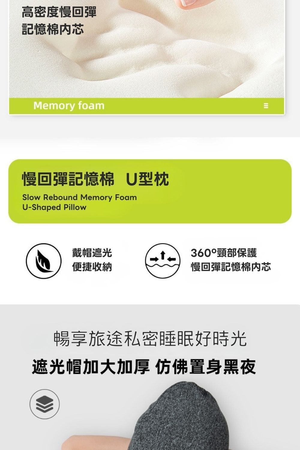 不要吵我連帽U型枕