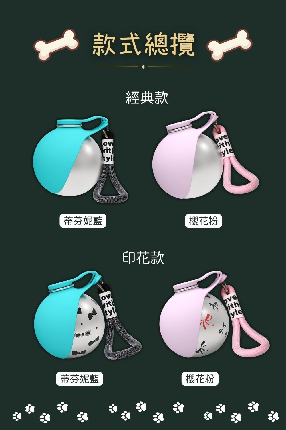 不鏽鋼矽膠折疊寵物水壺