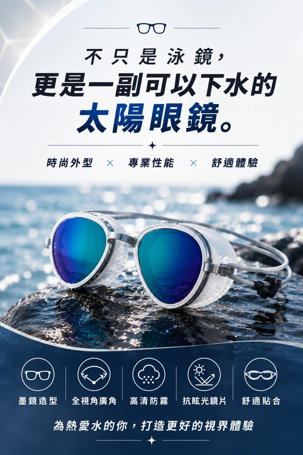 全視角防霧太陽泳鏡