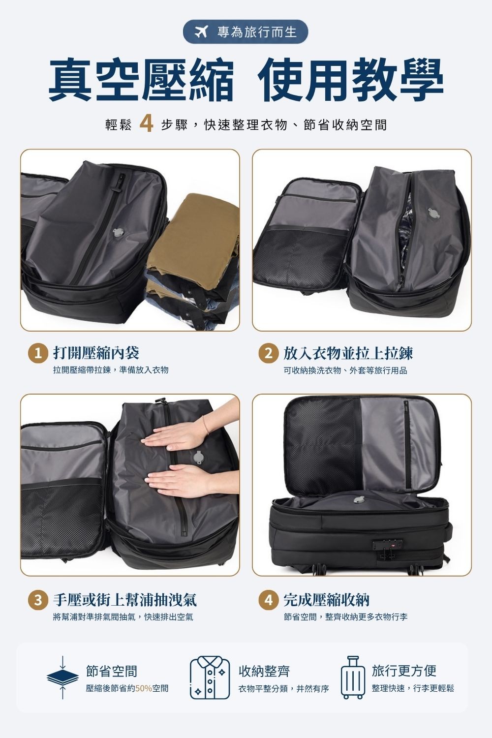 大容量真空壓縮旅行包