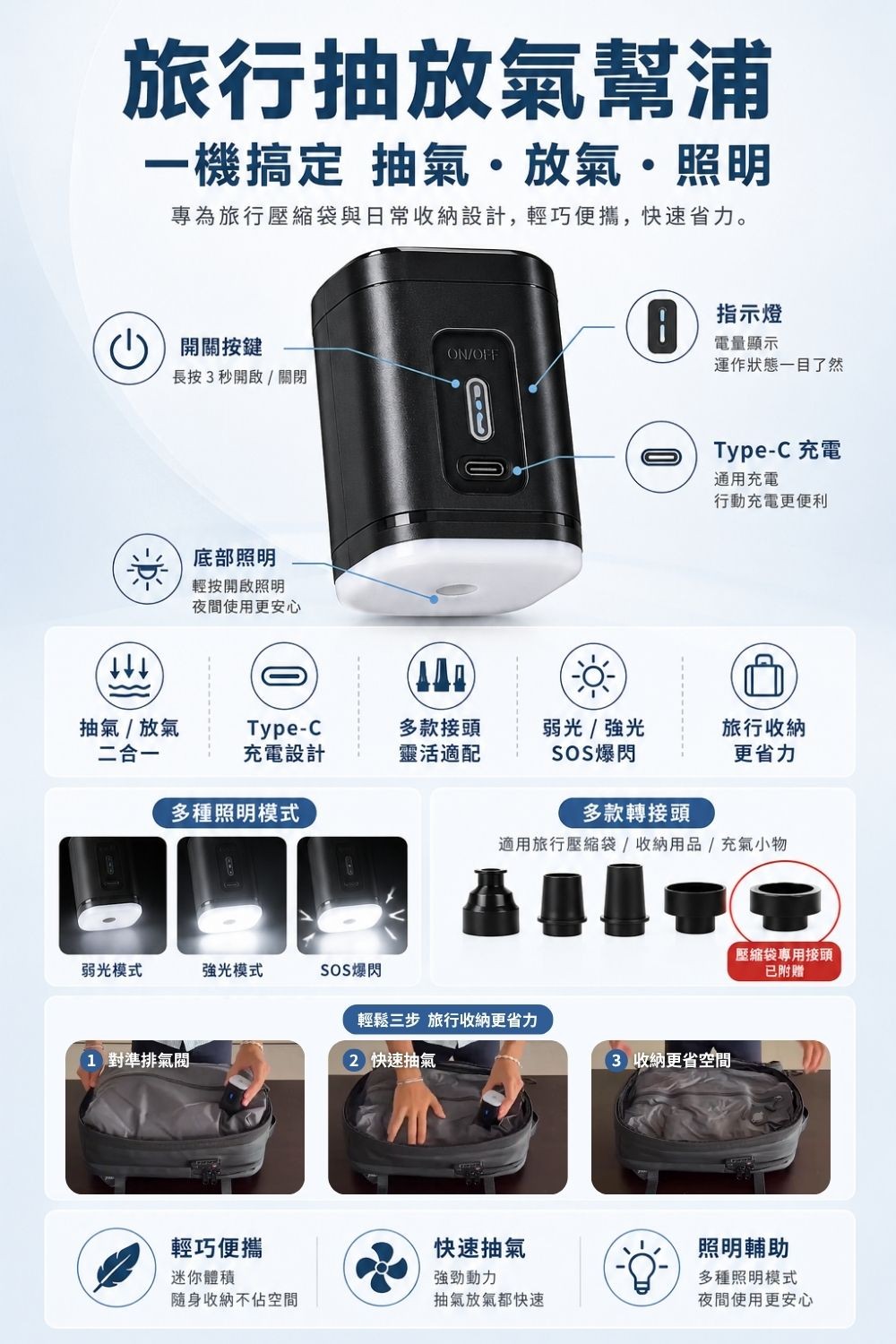 大容量真空壓縮旅行包