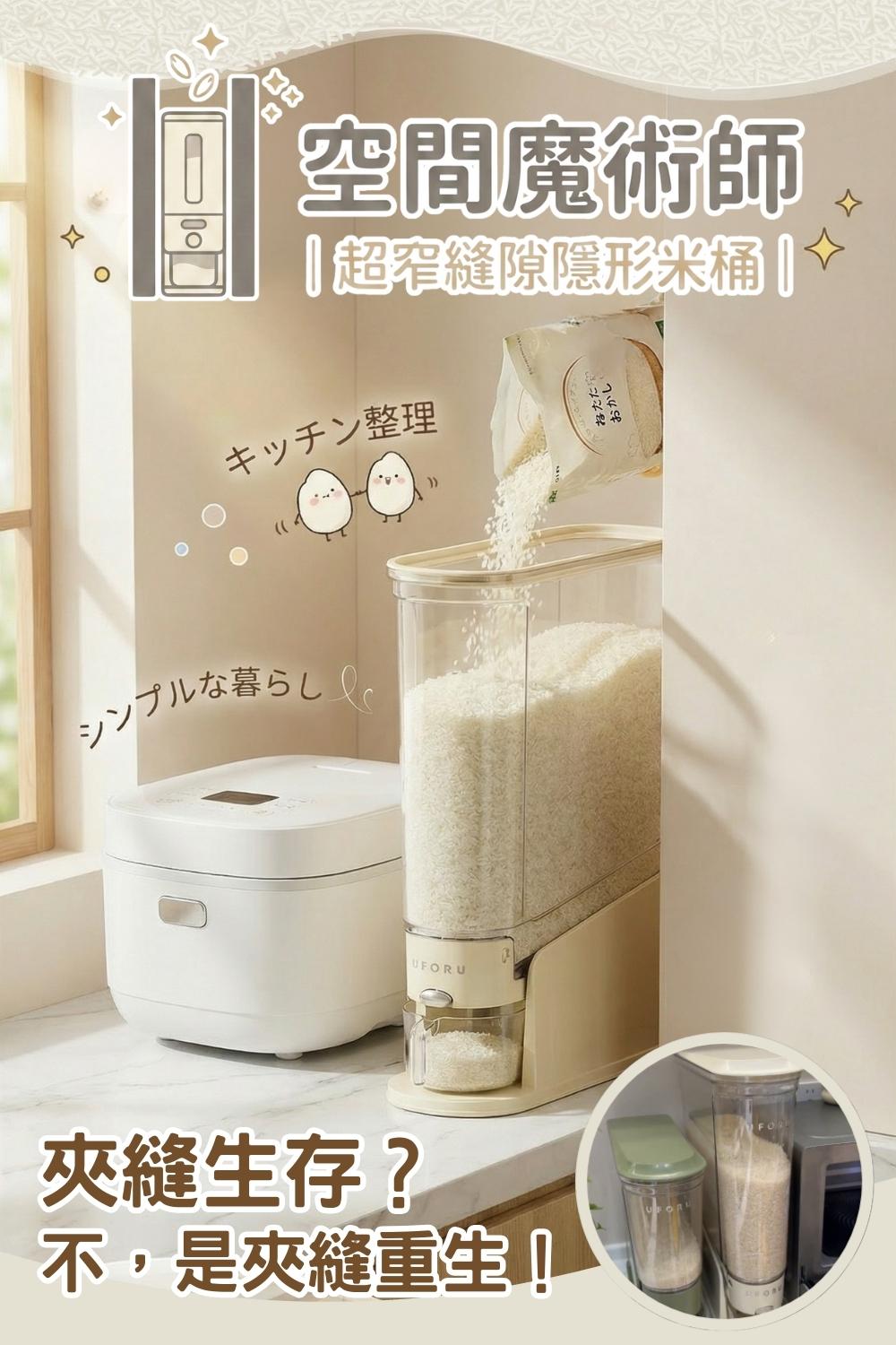 廚房空間魔術師｜極窄縫隙隱形米桶