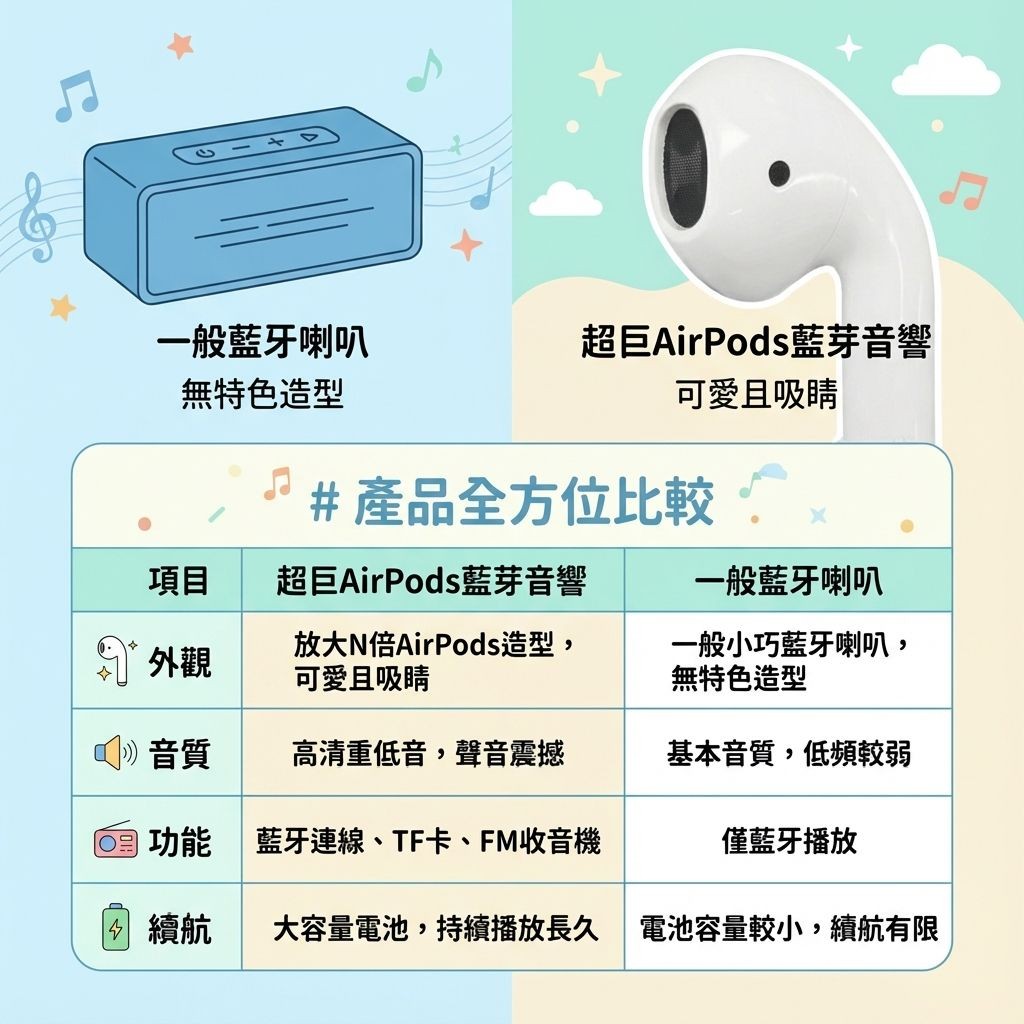 超巨AirPods藍芽音響