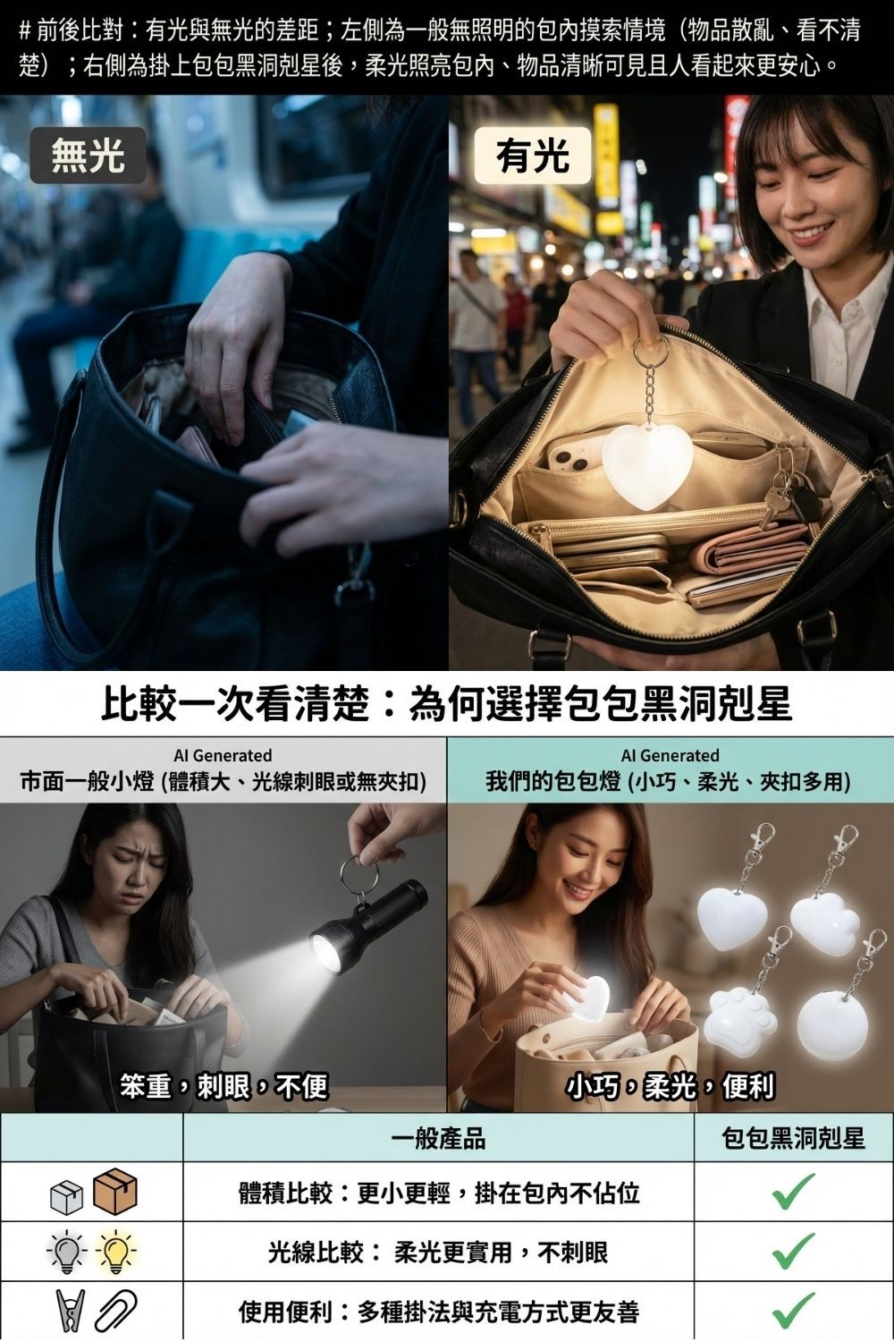 黑洞剋星｜包包燈鑰匙圈