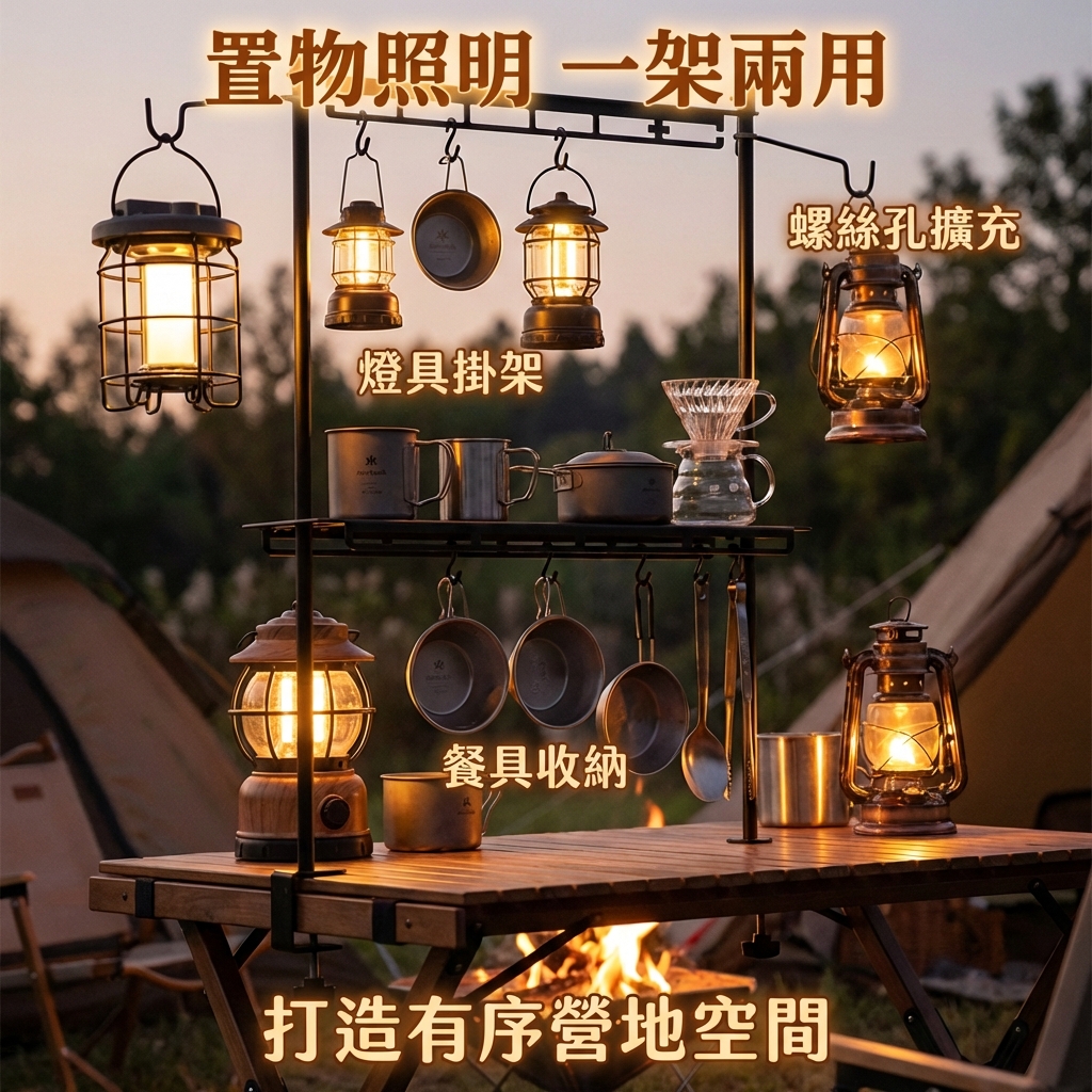 雙層置物燈架情境圖含文案