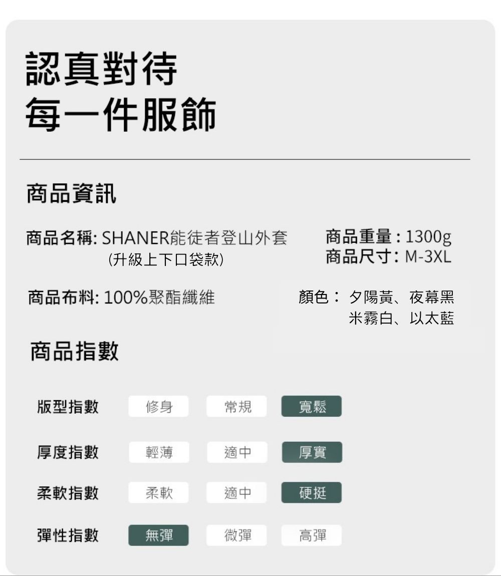 SHANER能徒者登山外套