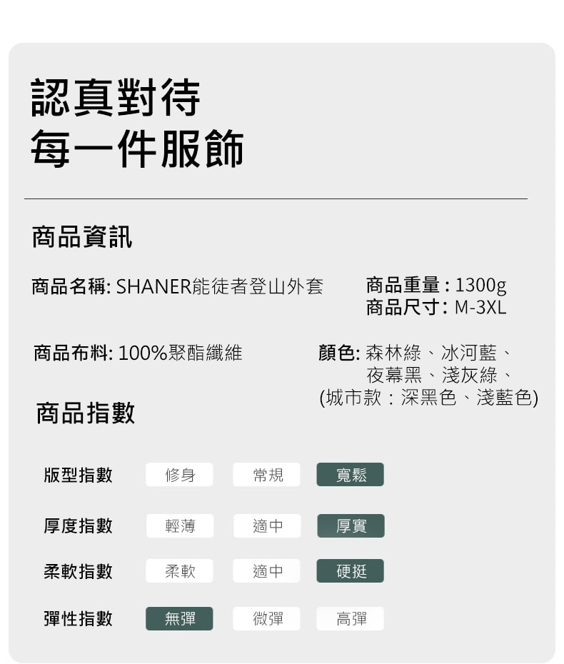 SHANER能徒者登山外套