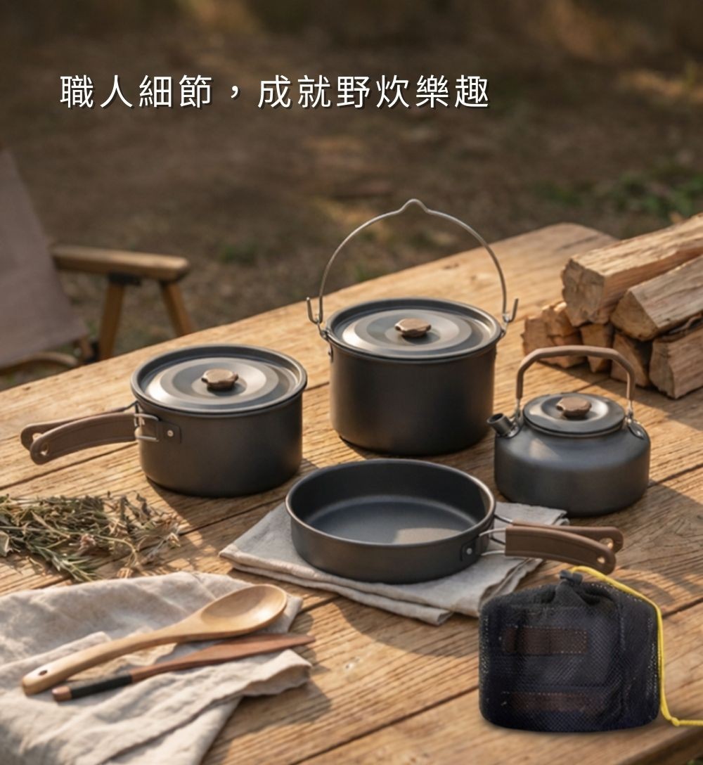 硬質氧化鋁野炊套鍋組