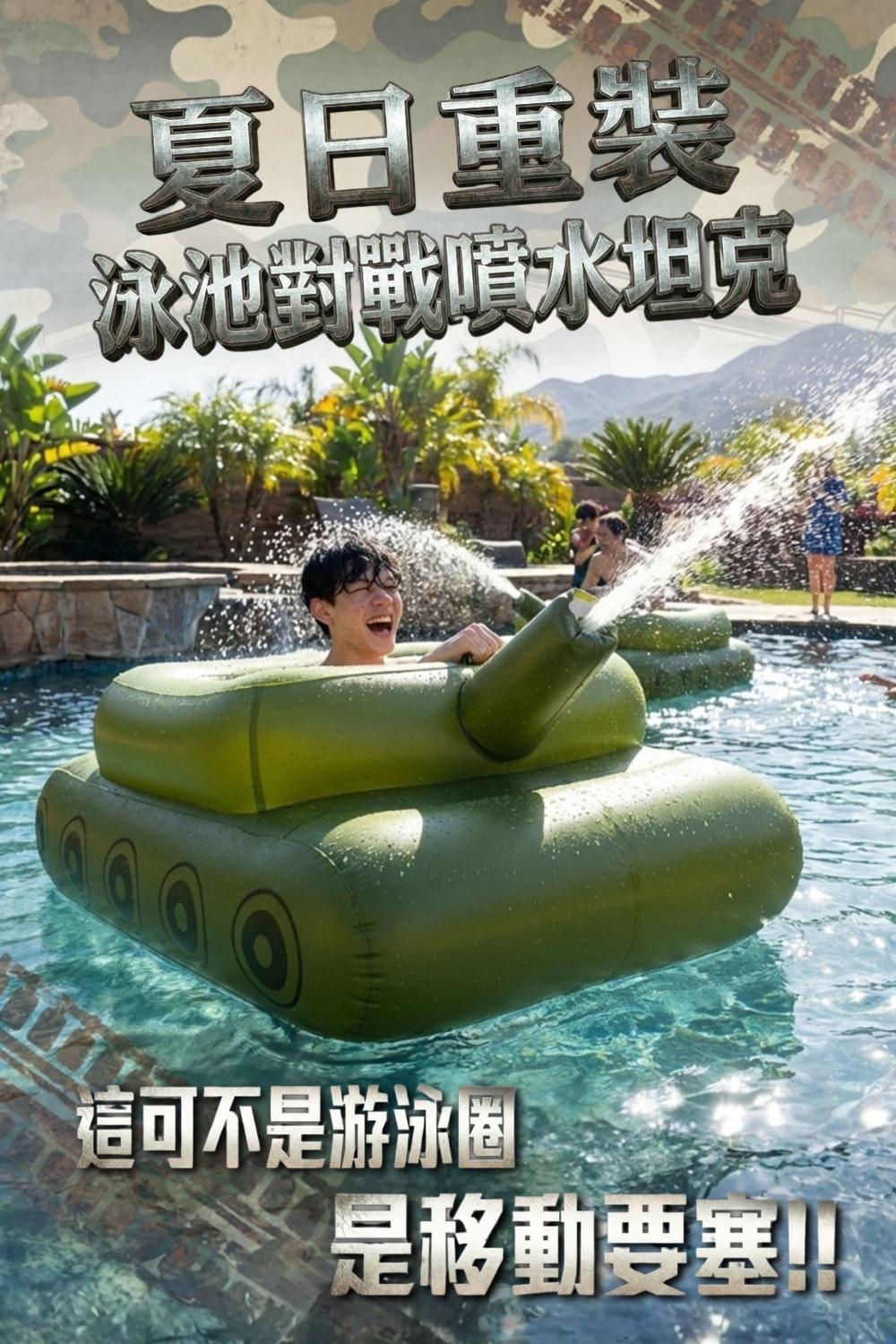 夏日重裝｜泳池對戰噴水坦克