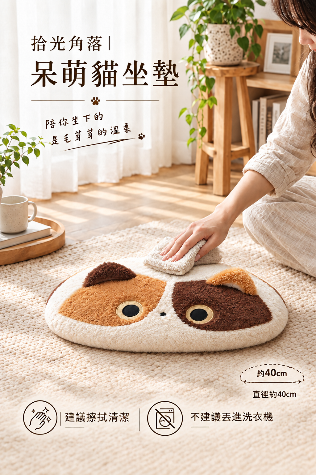 拾光角落｜呆萌貓坐墊