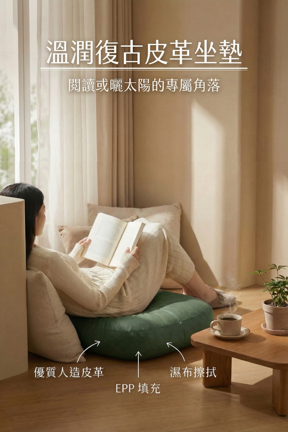 溫潤復古皮革坐墊