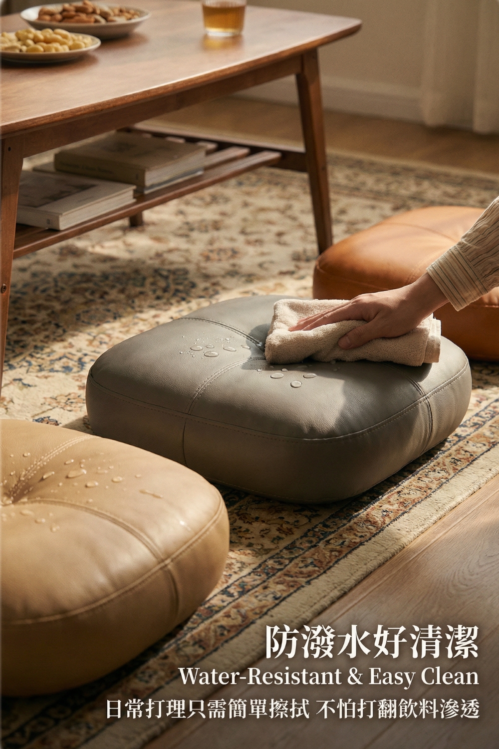 溫潤復古皮革坐墊