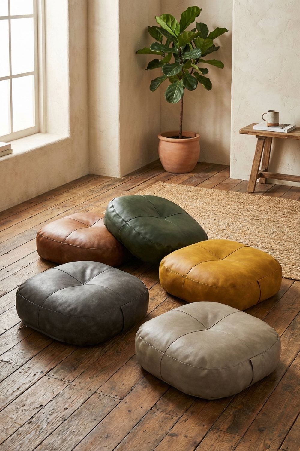 溫潤復古皮革坐墊