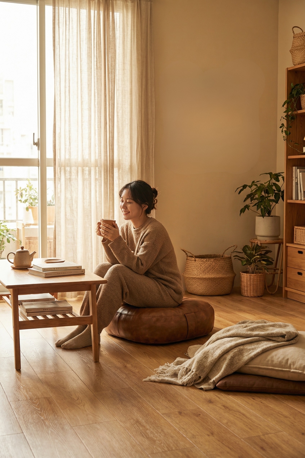 溫潤復古皮革坐墊