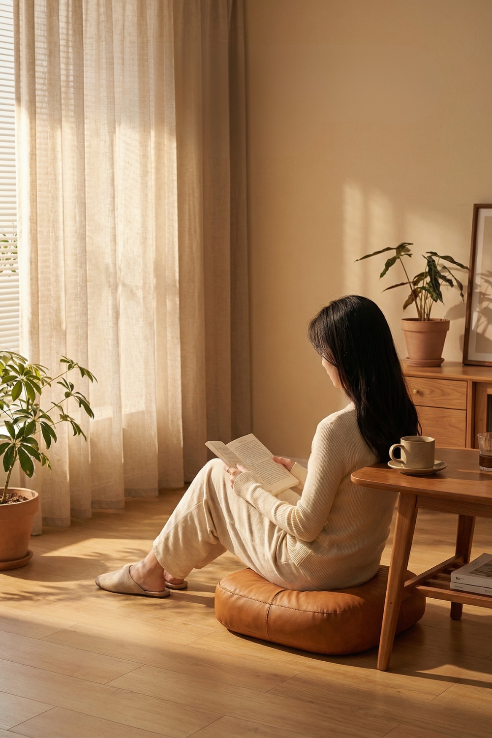 溫潤復古皮革坐墊