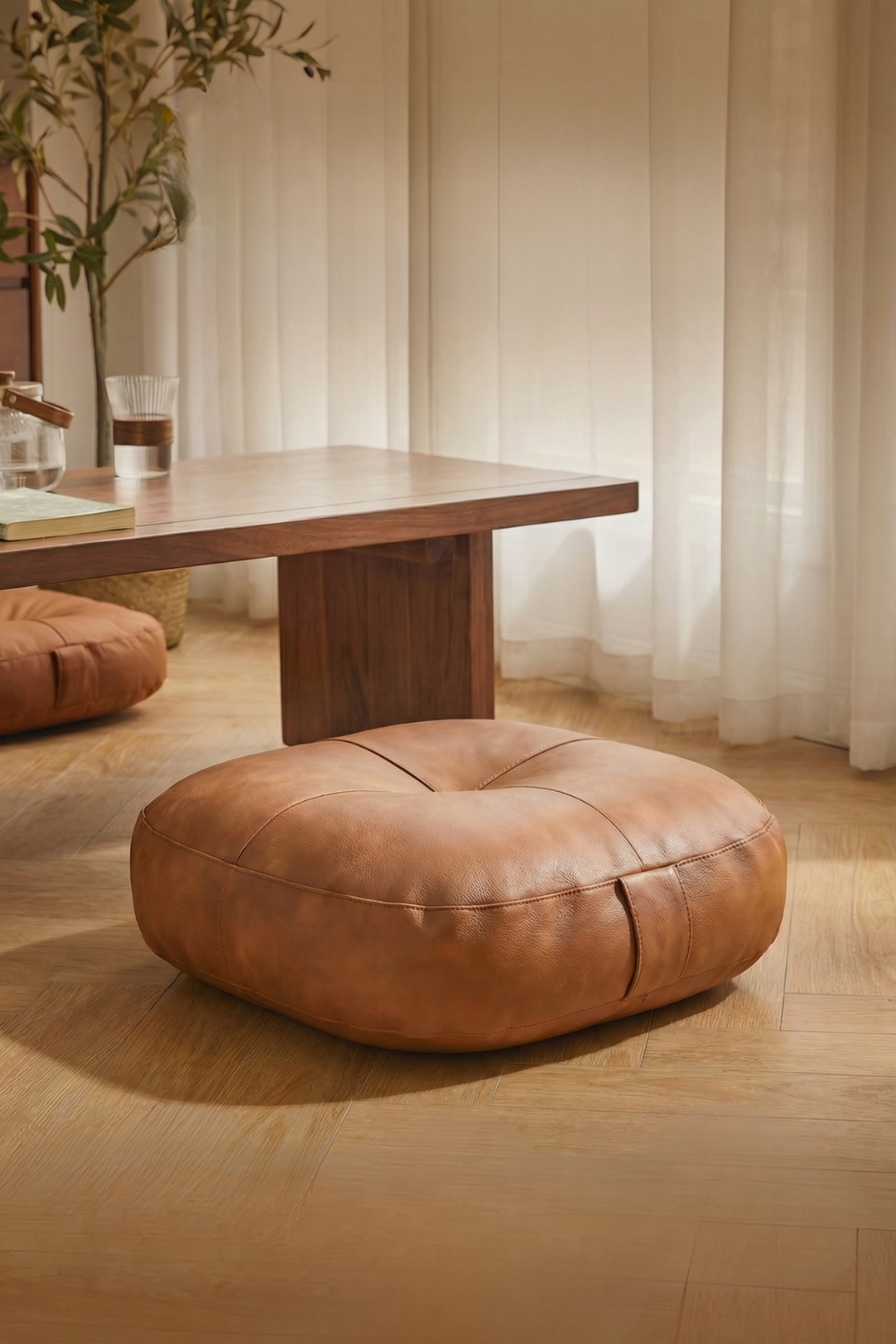 溫潤復古皮革坐墊