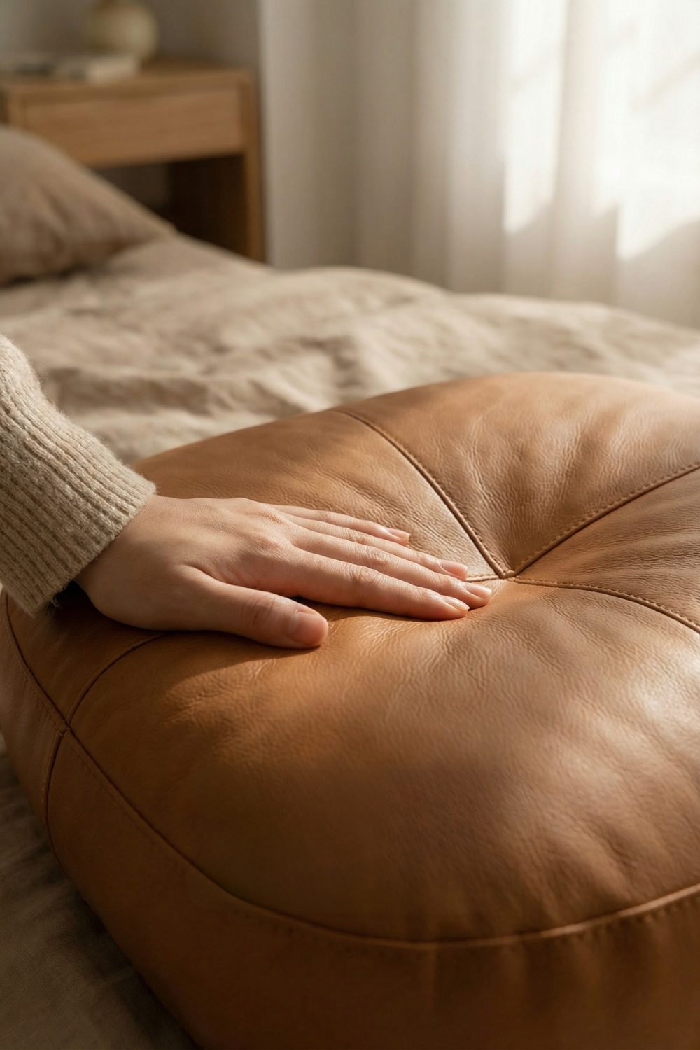 溫潤復古皮革坐墊