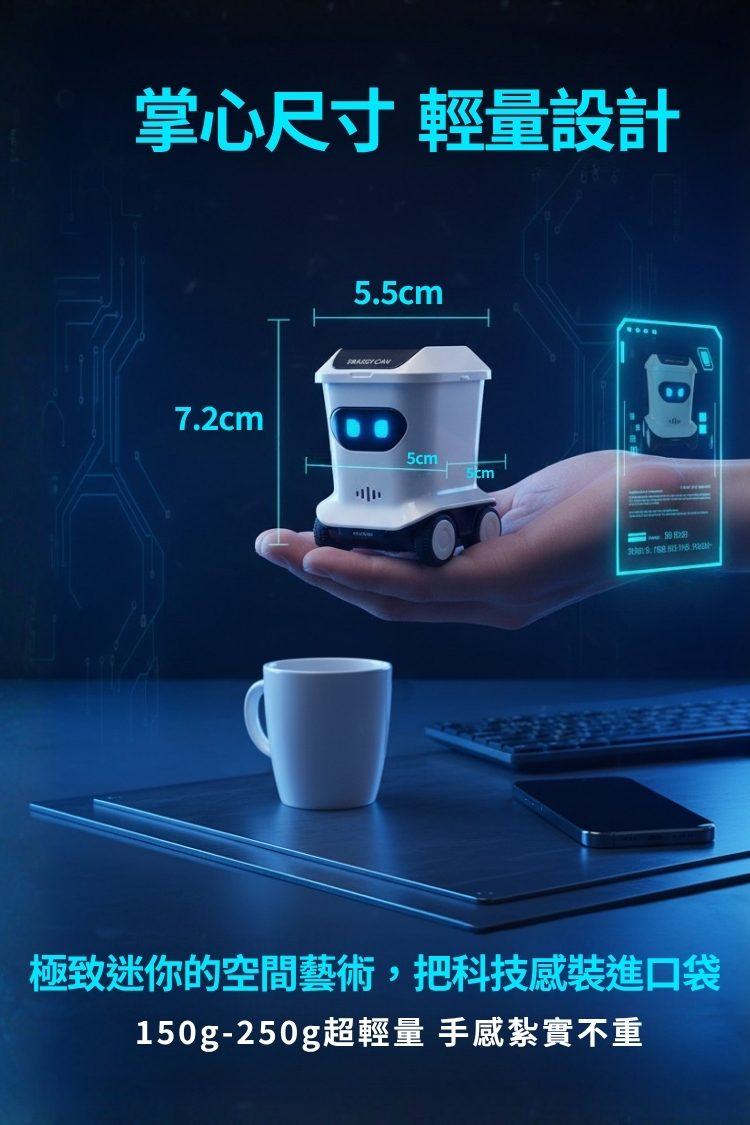 桌密迷你遙控垃圾桶